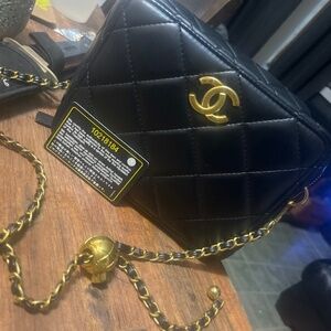 chanel black chest purse
